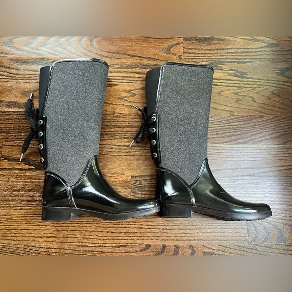 Michael Kors women rubber knee high boots size 8 - Picture 7 of 13